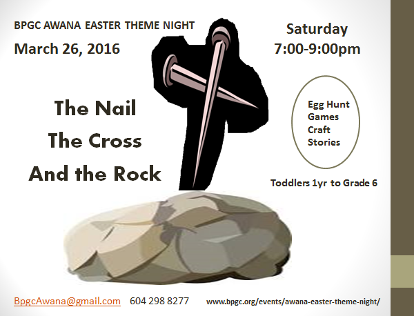 BPGC AWANA Easter Theme Night, March 26, 2106